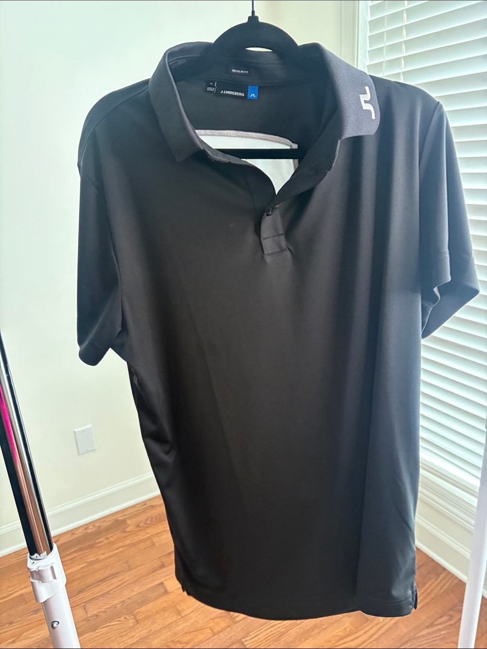J.Lindeberg Men's Black Performance Jacket with Blue Logo Tab